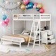preview thumbnail 2 of 43, Twin over Full Bunk Bed with Built-in Desk and Three Drawers