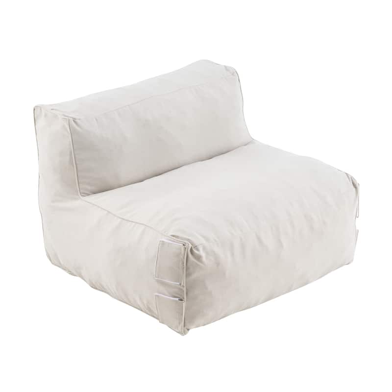 Christopher Knight Home - Nerissa 3-Piece Modular Outdoor/Indoor Bean Bag Sectional Sofa Set with Shredded Foam Filled & Ottoman