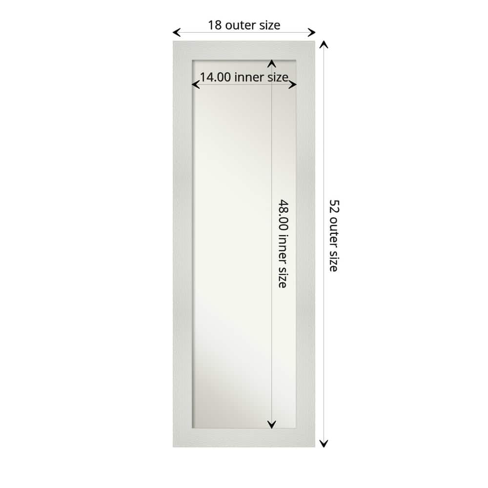 Non-Beveled Full Length On The Door Mirror -White Frame