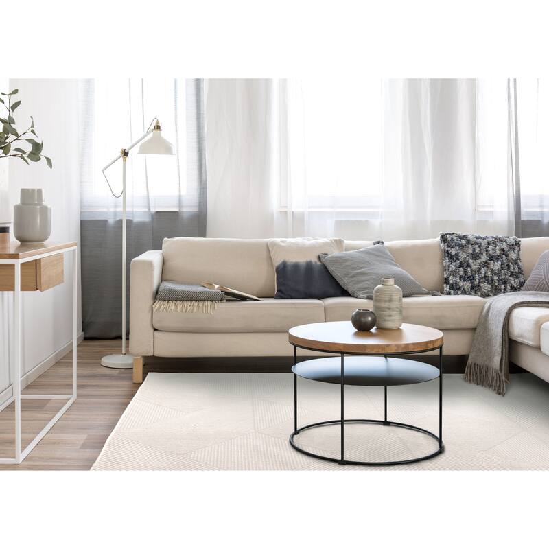 Alpine Rug Co. Hudson Light Cream Triangular Lines Area Rug