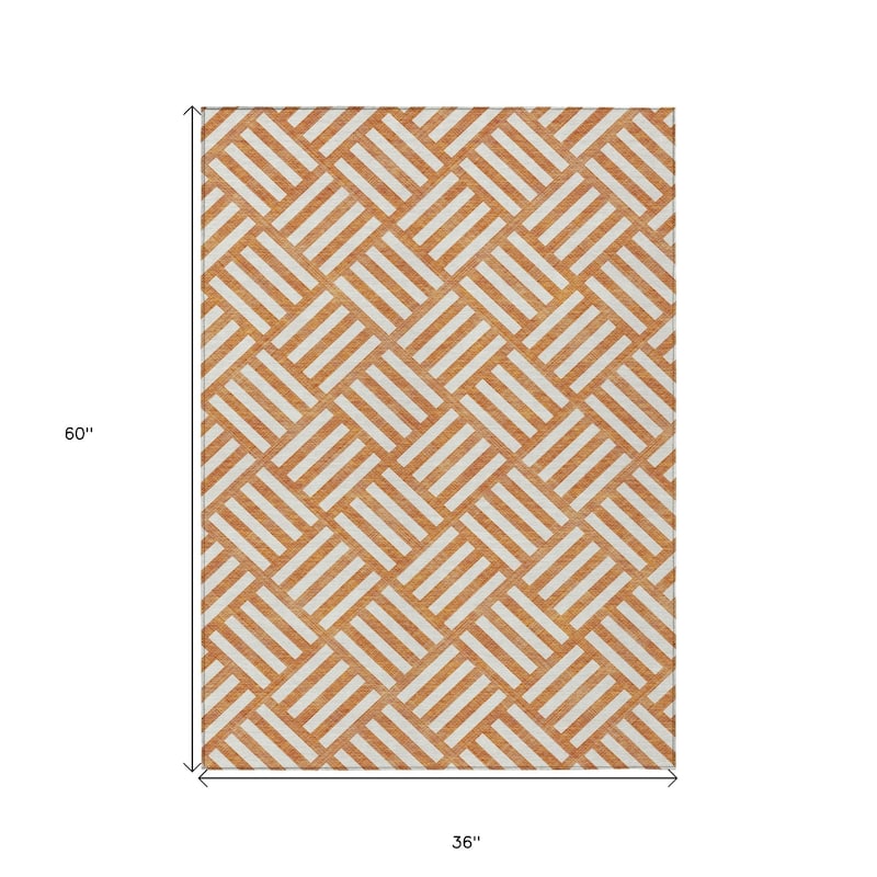 HomeRoots Geometric Transitional Rectangle Outdoor Rug