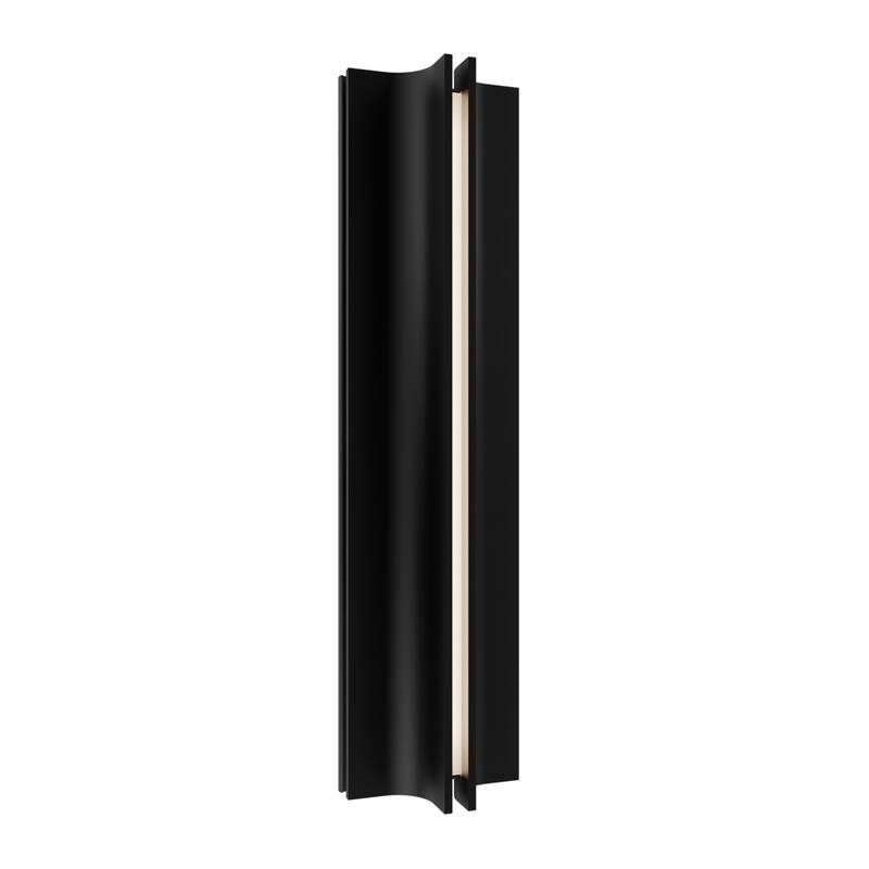 Strait 16in LED Outdoor Wall Light Selectable CCT 2700-3000-3500-4000K set to 2700K in Black
