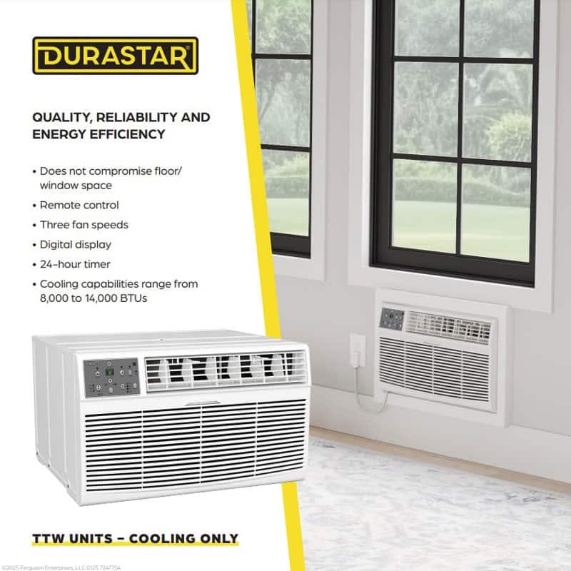 Durastar DRTAC101XNA1SLV 10,000 BTU 115V Through the Wall Air