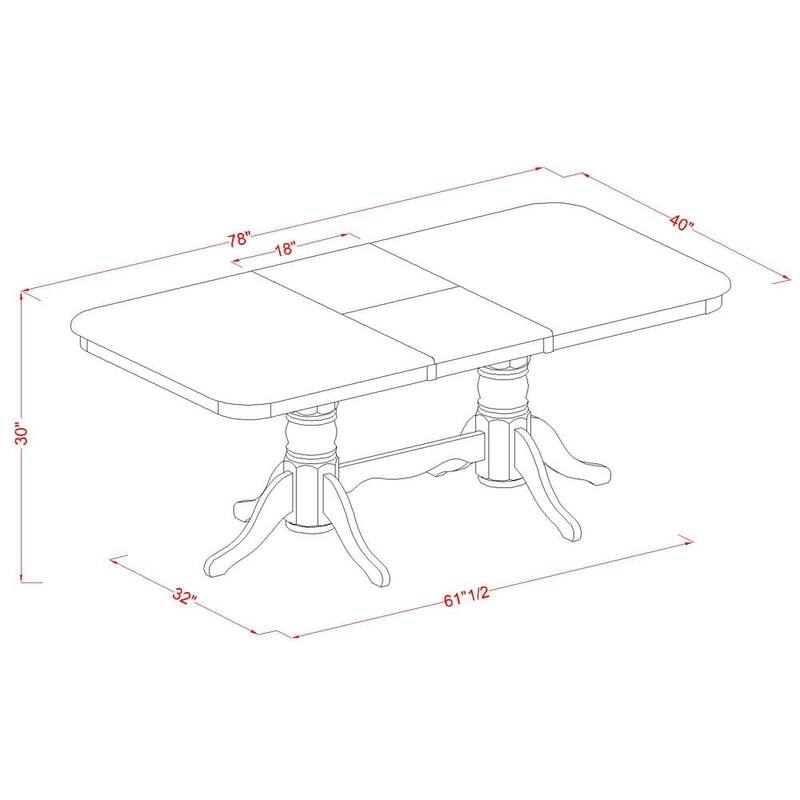 East West Furniture 9 Piece Kitchen Table Set- a Rectangle Dining Table and 8 Dining Chairs, Saddle Brown (Seat Options)