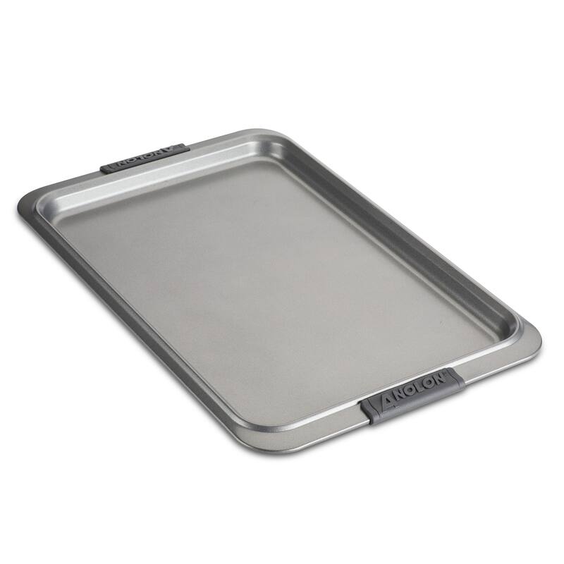Anolon Advanced Bakeware Nonstick Cookie Sheet, 11-Inch x 17-Inch, Gray with Silicone Grips