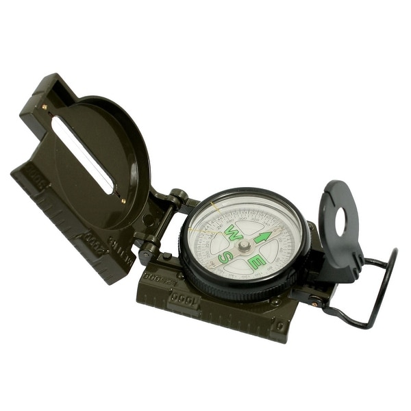 Unique Bargains Army Green Metal Multifunction Ruler Design Hiking Camping Compass