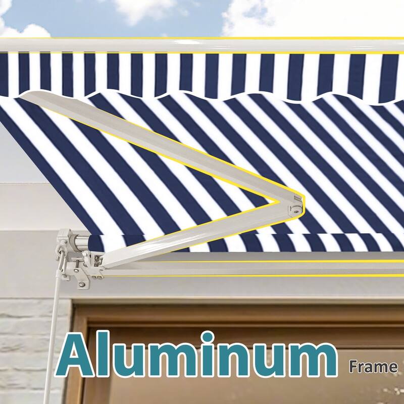 MCombo13x8Feet Manual Retractable Patio Door Window Awning Sunshade Shelter Outdoor Canopy