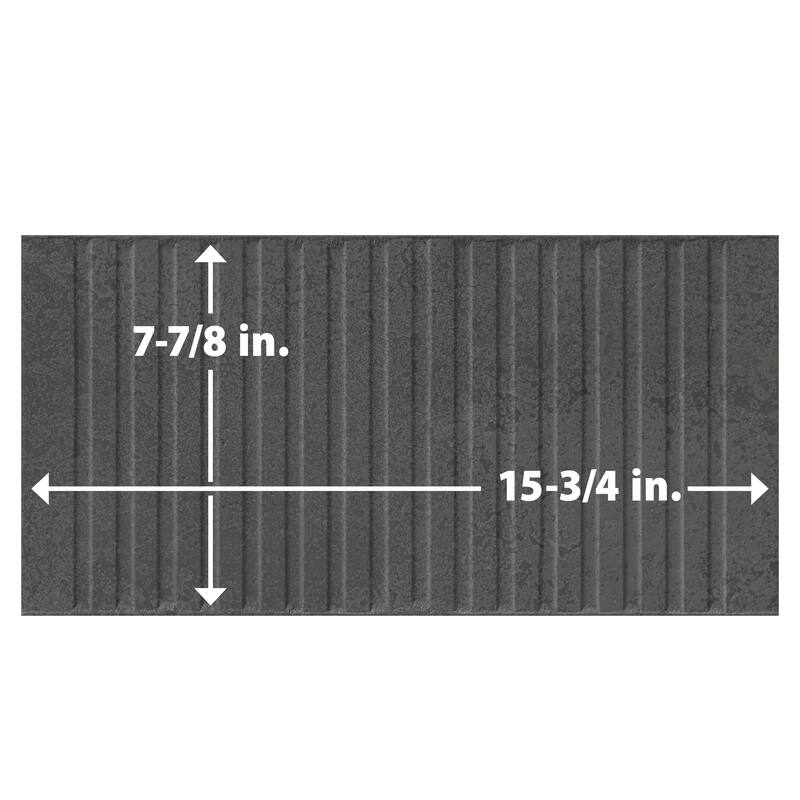 Merola Tile Kings Loft Black 7-7/8" x 15-3/4" Ceramic Wall Tile