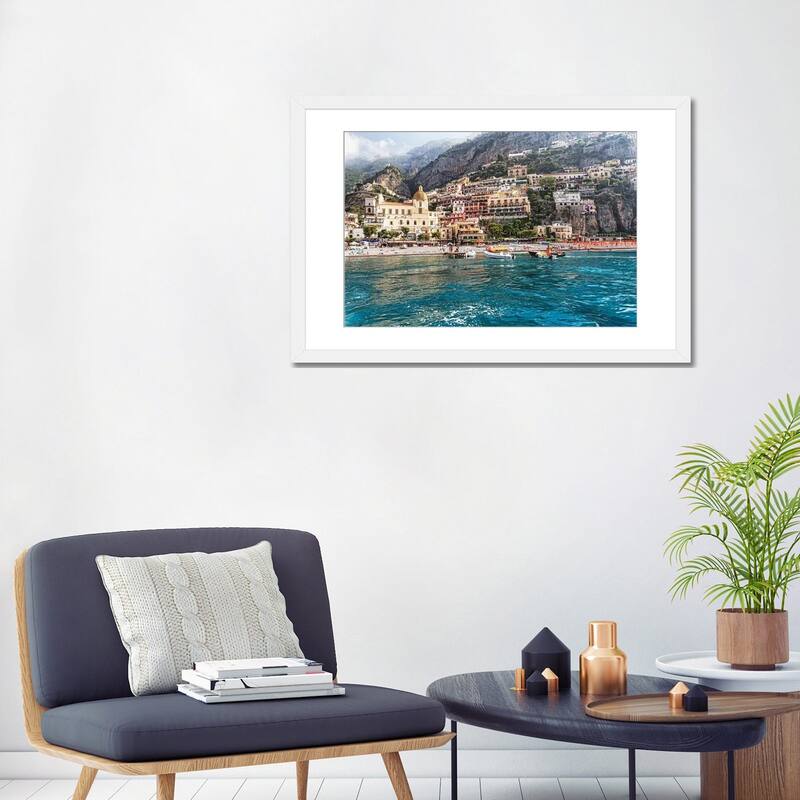 iCanvas "Low Angle View of Positano from The Sea, Amalfi Coast, Campania, Italy" by George Oze PFA