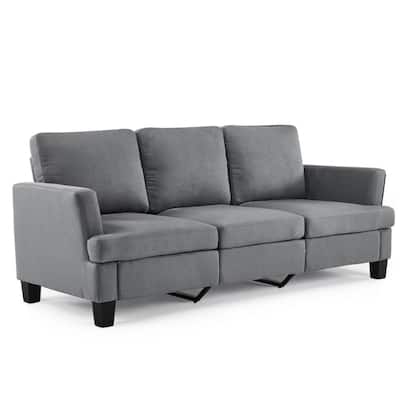 83.5" Upholstered Square Arm Suede Sofa