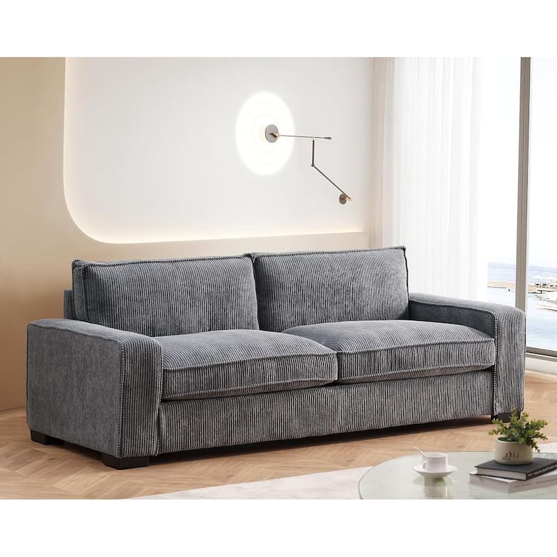 Luxe Corduroy Sofa with Sleek Design Spacious and Comfortable 3 Seater Sofa Large
