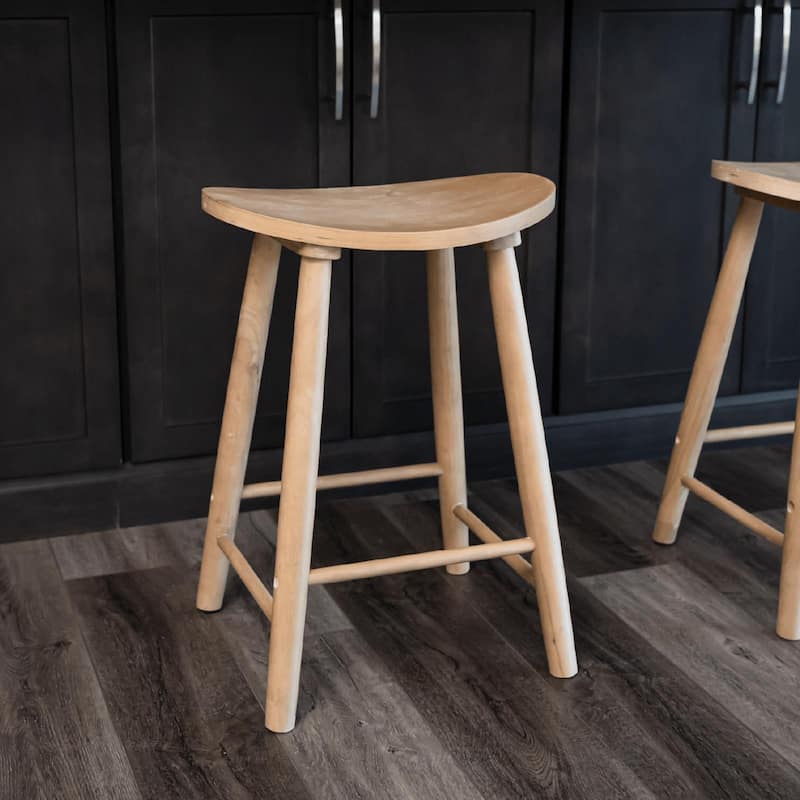 Maven Lane Luna Kitchen Stool - Light Oak - Counter Height