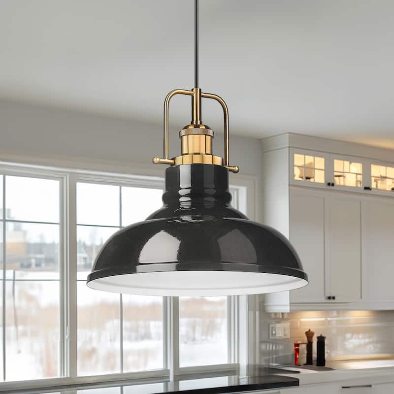 2 Pack Modern Pendant Lights with Metal Dome Lampshade