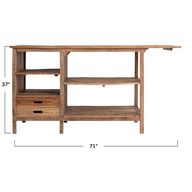 Reclaimed Wood Narrow Entryway Table with 2 Drawers - 71.0"L x 24.0"W x 37.0"H