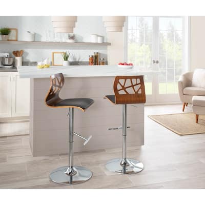 Carson Carrington Sala Adjustable Bar Stool with Straight T Footrest (Set of 3)