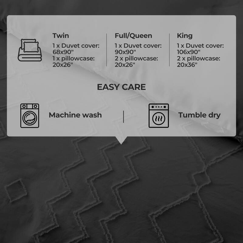 Bohemian Clipped Duvet Cover Set with Zipper Closure