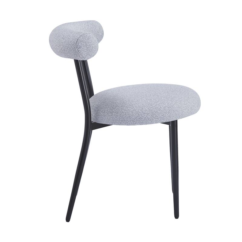 Open Back Upholstered Dining Chair Set of 2 Modern Kitchen Chairs with Metal, Fabric Dining Room Chairs for Living Room