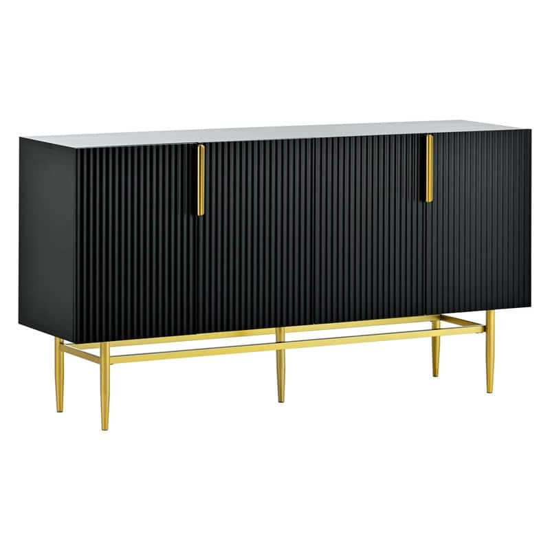 Modern Accent Cabinet with 4 Doors and Adjustable Shelves, Sideboard Buffet Storage Cabinet for Living Room, Entryway