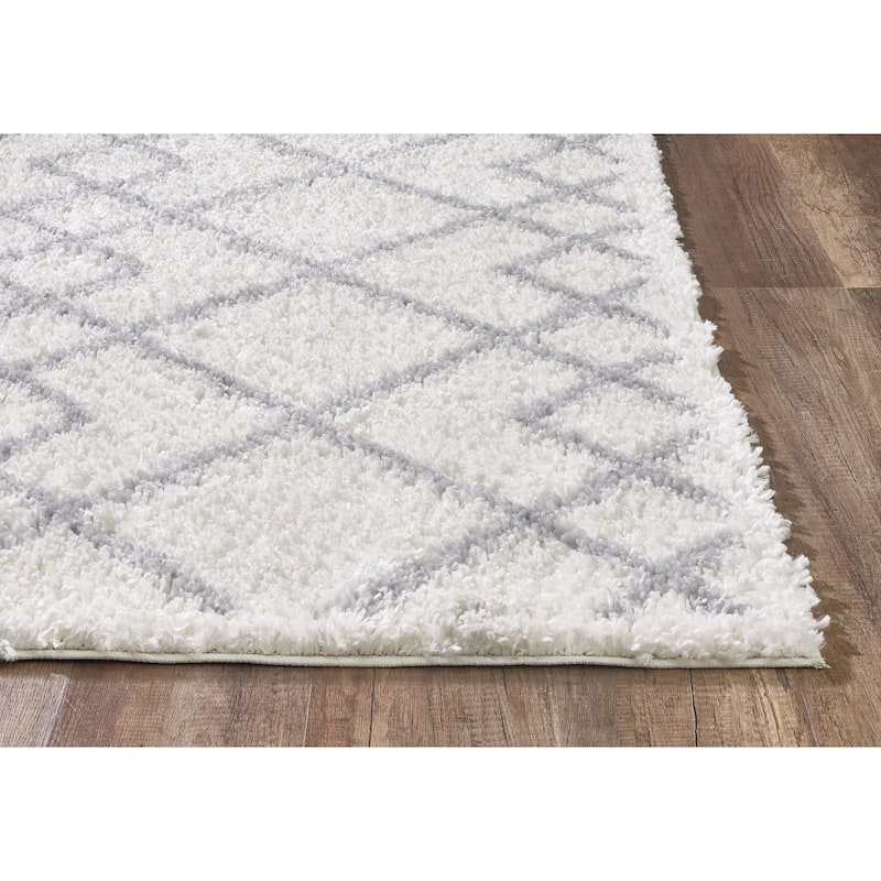 Pax Plush Diamond Trellis Shag Rug