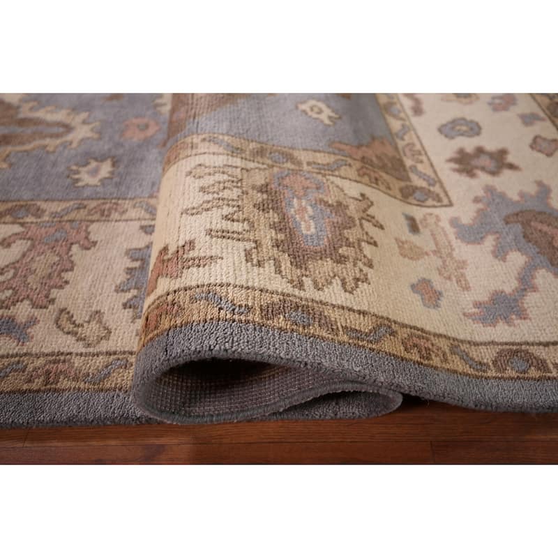 Blue Oushak Oriental Area Rug Handmade Wool Carpet - 8'2" x 10'2"