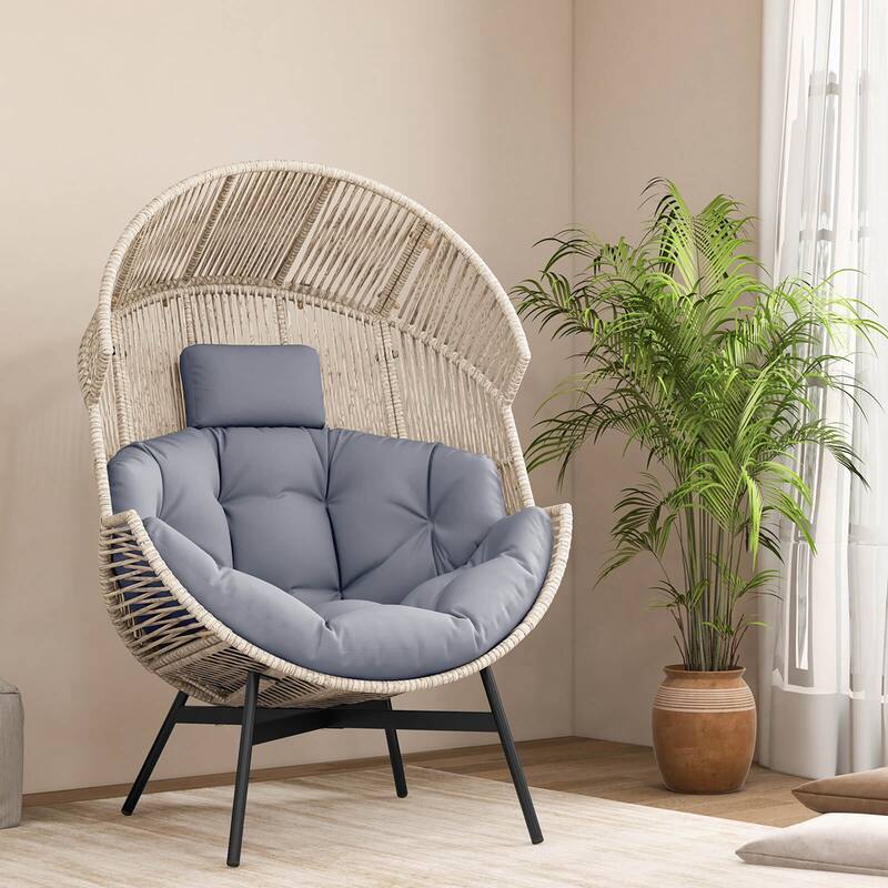 Costway Oversized Egg Style Chair with Cushions & Headrest Heavy-Duty - See Details