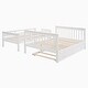 preview thumbnail 29 of 28, Twin Over Full Size Wood Bunk Bed with Twin size Trundle, Stairway, Storage and Guard Rail