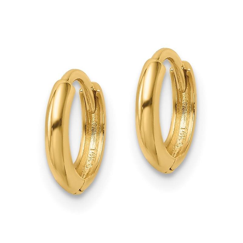Curata 14k Yellow Gold Polished 10x1.85mm Hinged Hoop Earrings