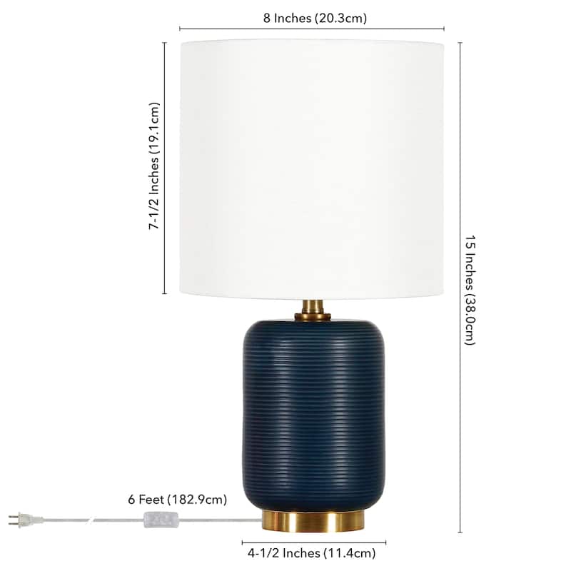 Lambert 15" Tall Ceramic Table Lamp with Fabric Shade