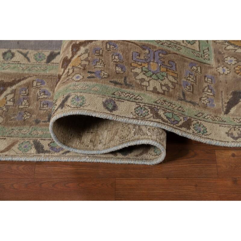 Gray Tabriz Persian Vintage Area Rug Handmade Wool Carpet - 8'0"x 11'4"