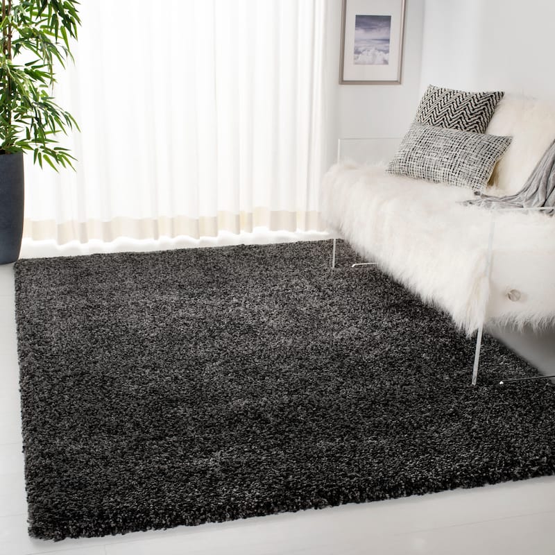 SAFAVIEH Royal Shag Soffia 2-inch Thick Rug - 5'3" x  7'6" - Lump of Coal - Rectangle