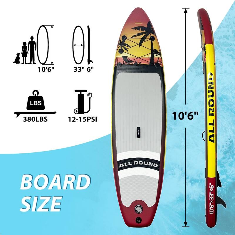 Inflatable Stand Up Paddle Board with Sup Accessories, 10'6'' Inflatable Paddle Boards