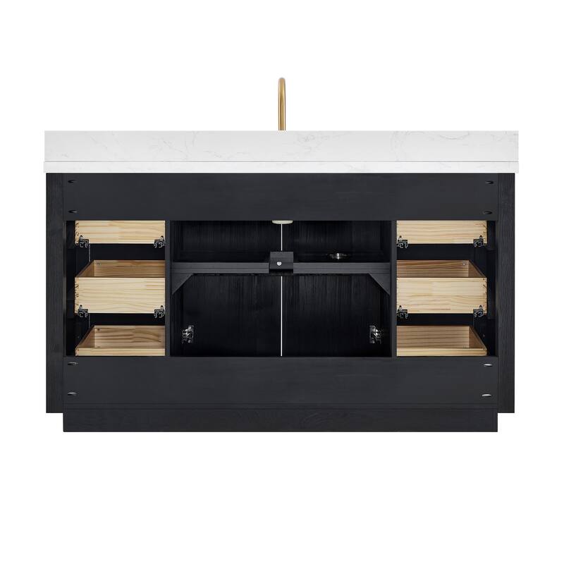 Cadiz Bath Vanity with Composite Stone Top and Mirror