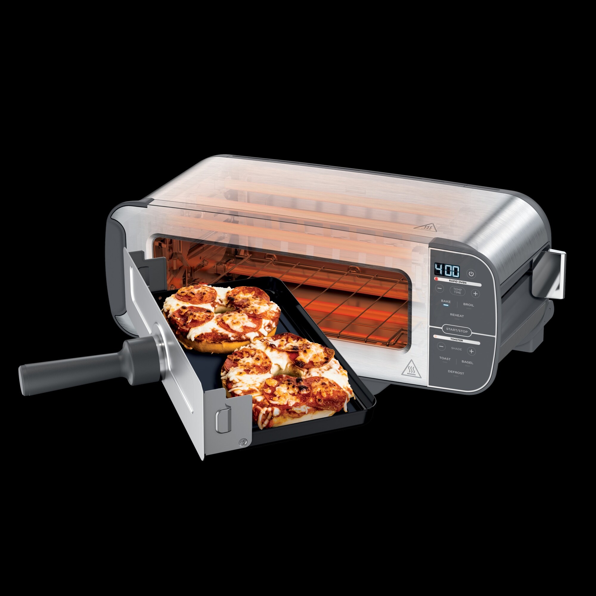 Ninja ST101 Foodi 2 in 1 Flip Toaster 2 Slice Capacity Compact Toaster Oven 1500 Watts