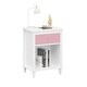 preview thumbnail 13 of 37, Wooden Kids Nightstand with One Drawer and One Shelf