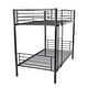 preview thumbnail 2 of 23, Iron Bed Bunk Bed with Ladder for Kids Twin Size White