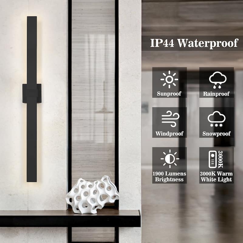 1-Light Black/White Aluminum LED Outdoor Wall Sconce