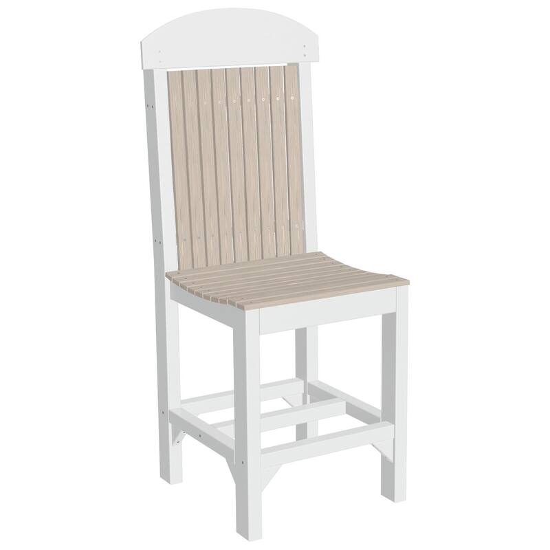 Set of 4 Poly Lumber Classic Dining Chairs - Side Chair - Birch Woodgrain & White - Counter Height