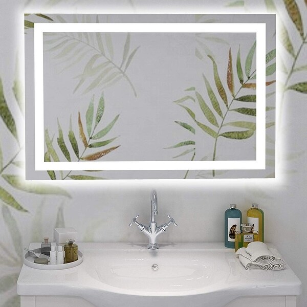 Vanity art led bathroom deals mirror with touch sensor