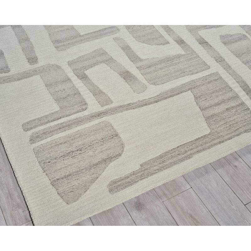 Exquisite Rugs Carmel Handmade Hand-tufted New Zealand Wool on Canvas Ivory/Beige Area Rug