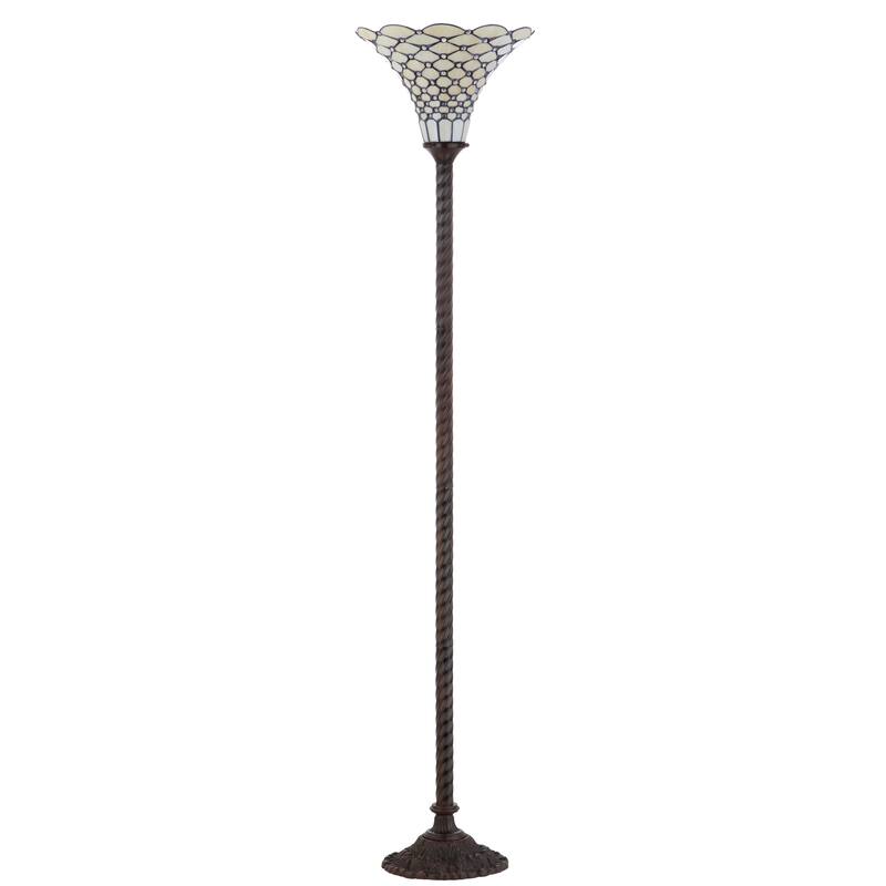Lee Tiffany-Style 70" Torchiere LED Floor Lamp, Bronze by JONATHAN Y - 70" H x 15" W x 15" D - 70" H x 15" W x 15" D