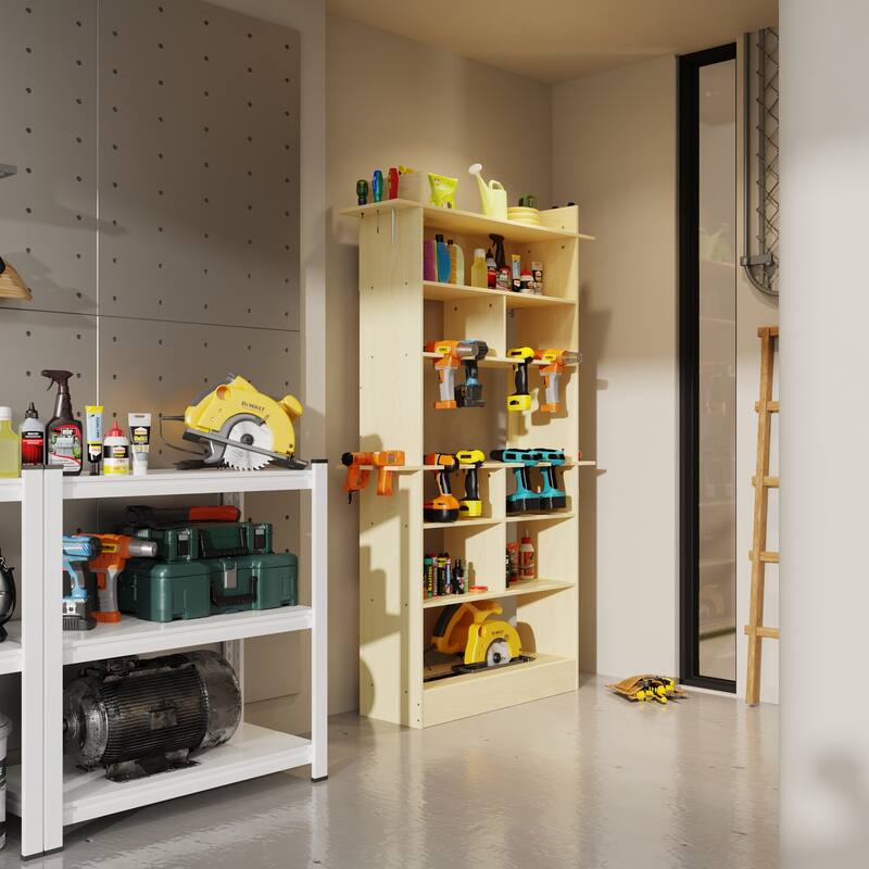 Tool Storage Cabinet 6 Layer Tool Storage Rack with Circular Saw Slot