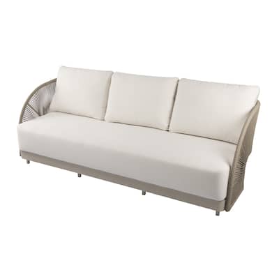 Malibu Outdoor Aluminum 3-Seat Sofa with Sunbrella® Cushions