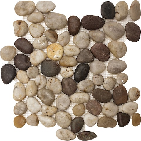 Maroon Natural Stone Pebble Mosaic Tile (Box of 5 sheets/5.00 sqft)