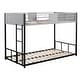 preview thumbnail 6 of 12, Twin over Twin Metal Bunk Bed w/ Built-in Ladder and Safety Guardrail