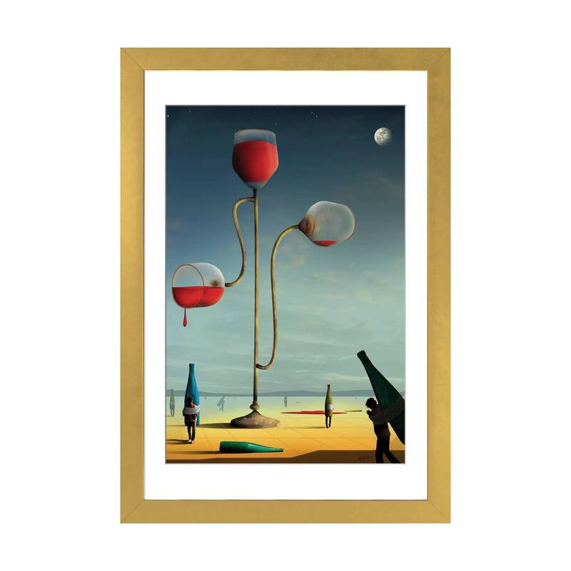 iCanvas "As Tres Tacas (The Three Cups)" by Marcel Caram - Gold - 32x24x1