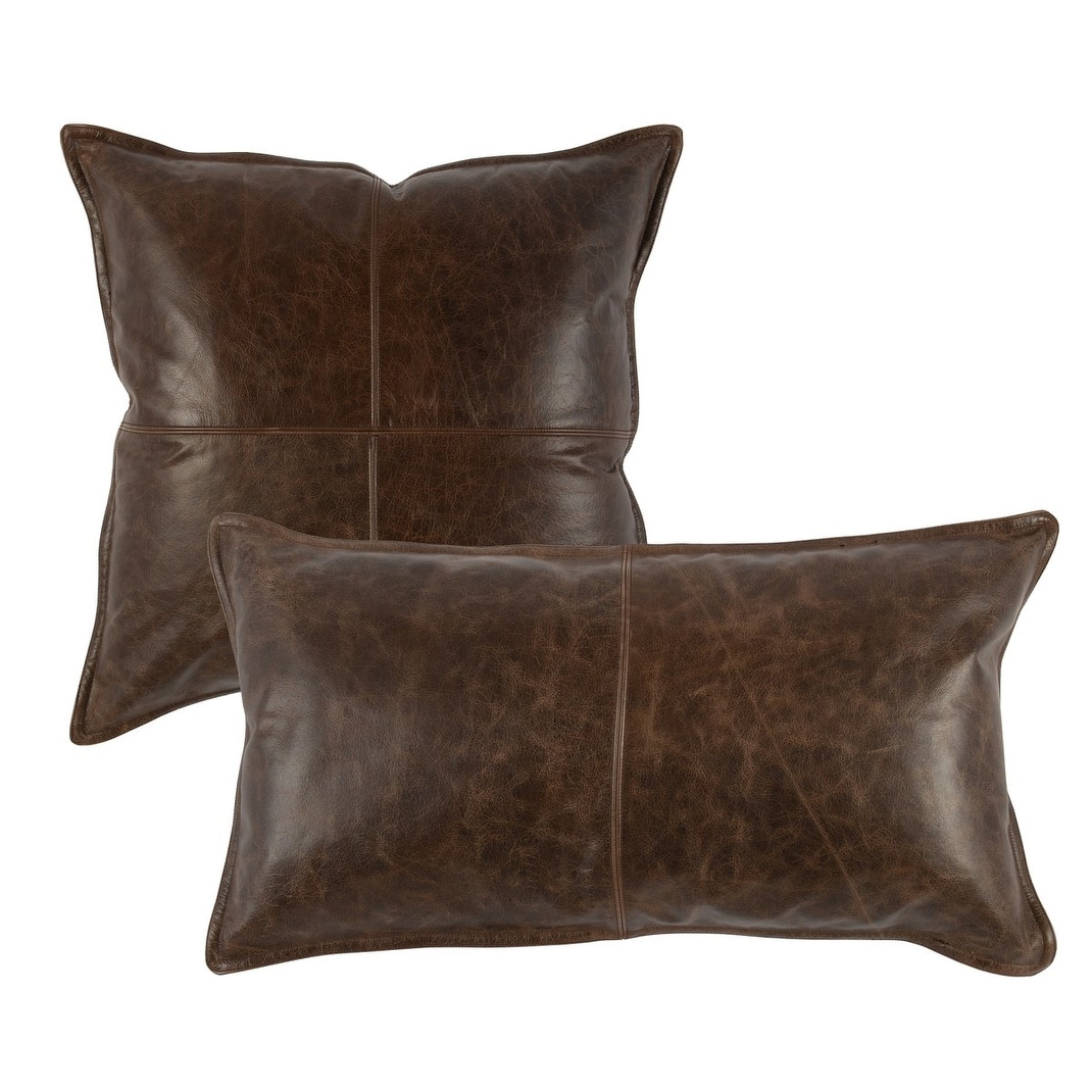 Leather throw pillows clearance