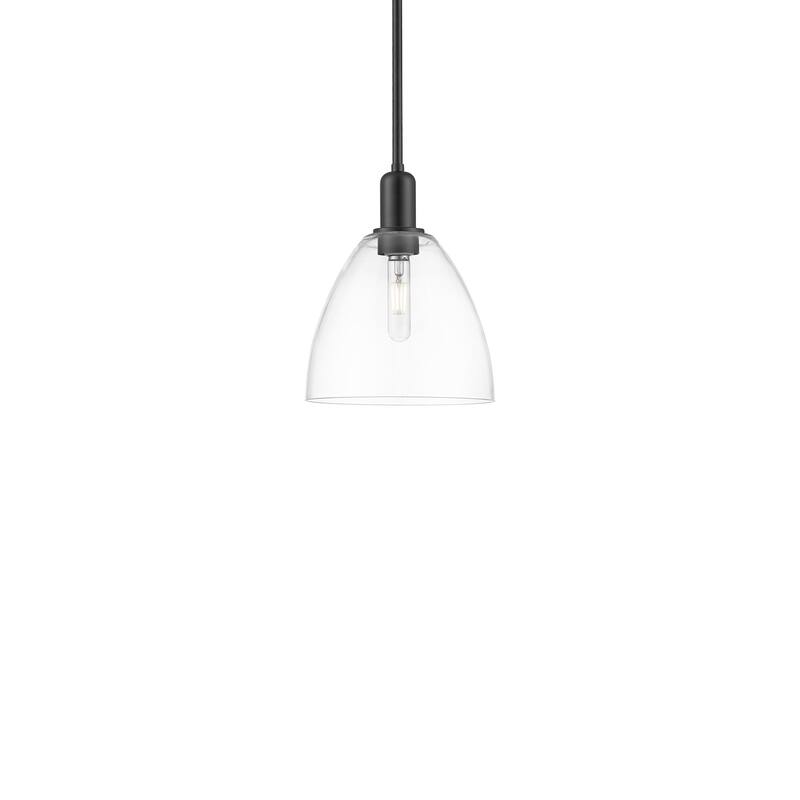 Innovations Lighting 716-1S-13-9 Bristol Pendant Bristol 9" Wide Mini - Matte Black / Clear