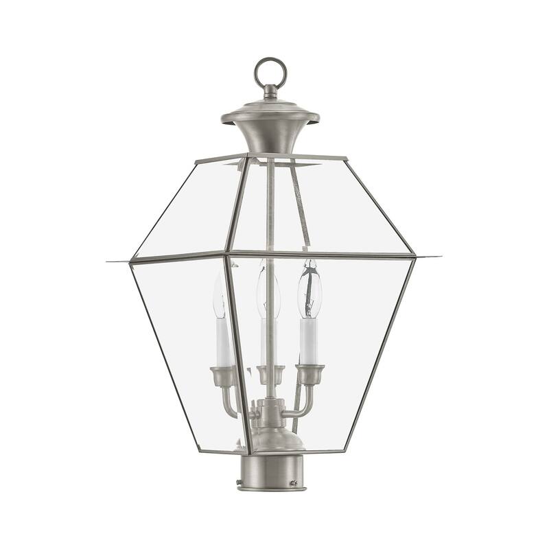 Livex Lighting Westover 3 Light 22" High Outdoor Single Head Post