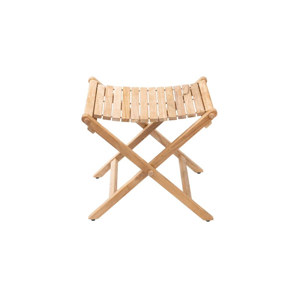 Nordic Style Teak Folding String Seat - Beige