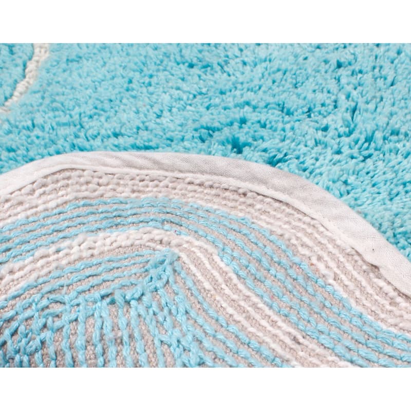 Allure Collection 100% Cotton Non-Slip Bathroom Rug Set, 3 Piece Machine Washable- Bathroom Rug, Bath Rug, U Shaped Contour